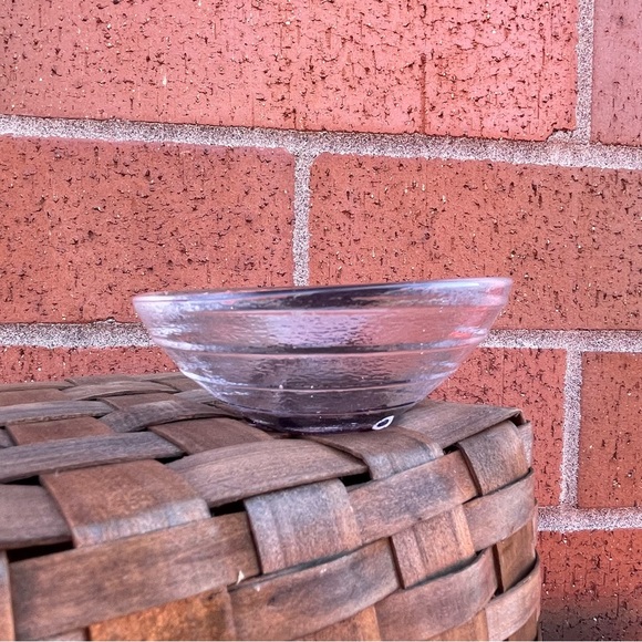 Purple Swirl Art Glass Bowl Handmade Artisan Made Textured - Picture 11 of 15